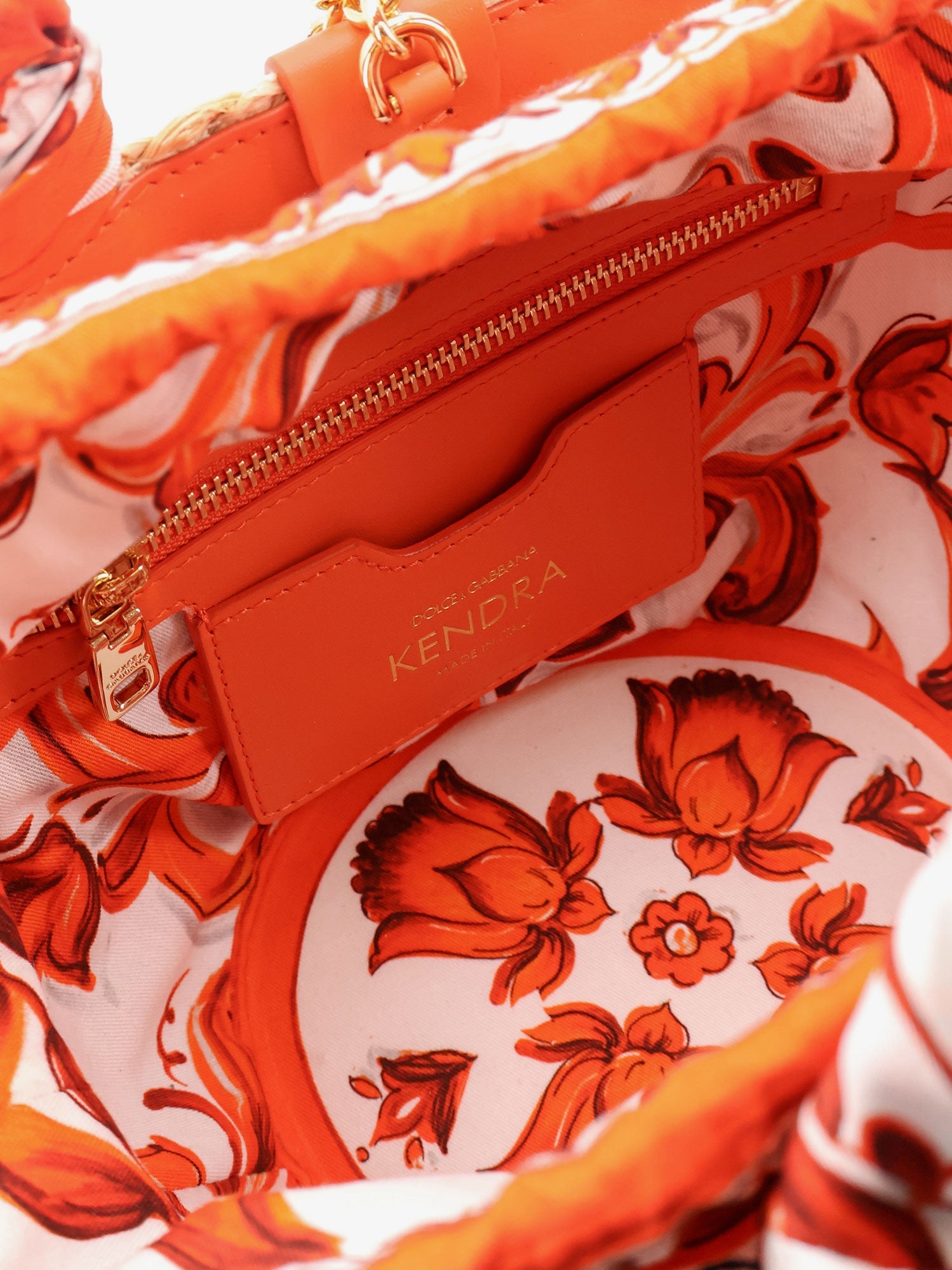 Dolce & Gabbana Women Maiolica Shoulder Bag In Leather And Raffia