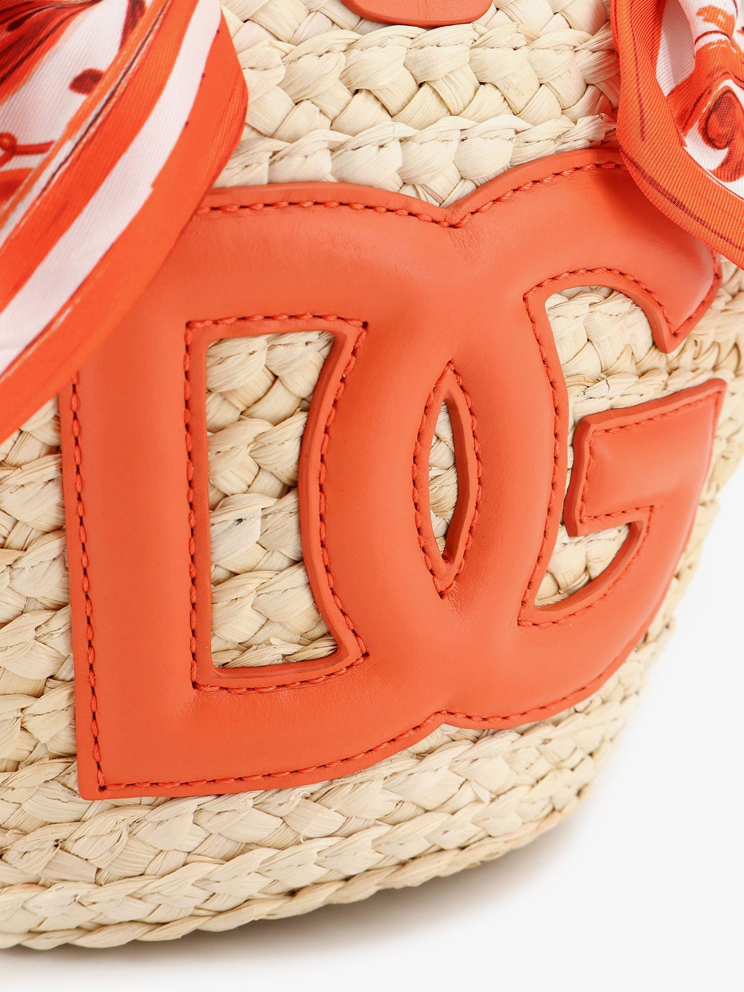 Dolce & Gabbana Women Maiolica Shoulder Bag In Leather And Raffia