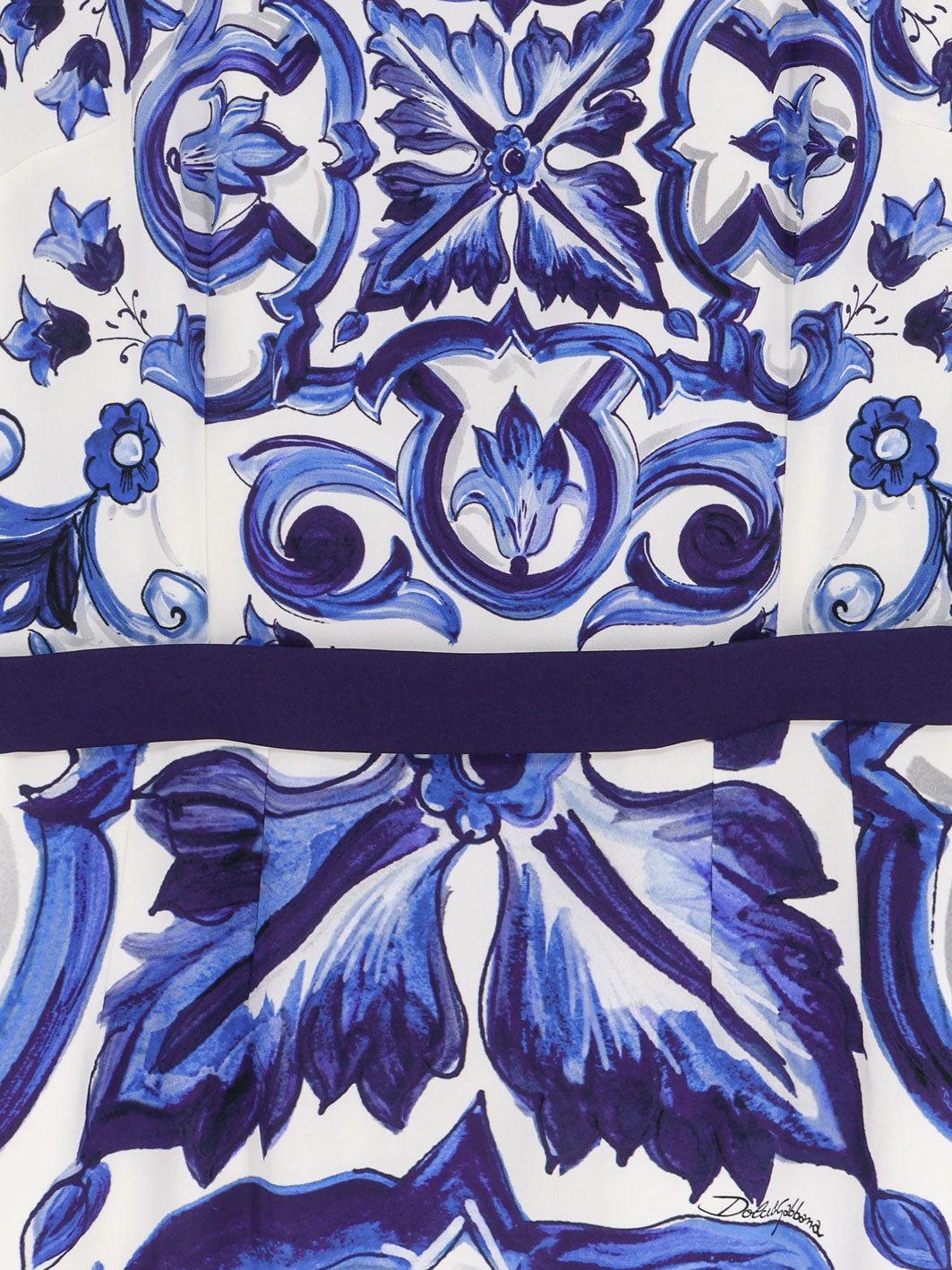 DOLCE & GABBANA Dolce & Gabbana Women Silk Blend Dress With Maiolica Print