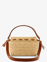 Fendi Women Mamma Baguette Medium Raffia Crossbody Bag