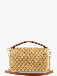 Fendi Women Baguetteâ® Mini Raffia Crossbody Bag