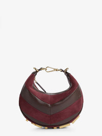 Fendi Women Fendigraphy Mini Leather Handbag With Metal Lettering Logo
