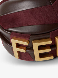 Fendi Women Fendigraphy Mini Leather Handbag With Metal Lettering Logo