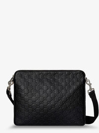 Gucci Men Gg Emblem Leather Crossbody Bag