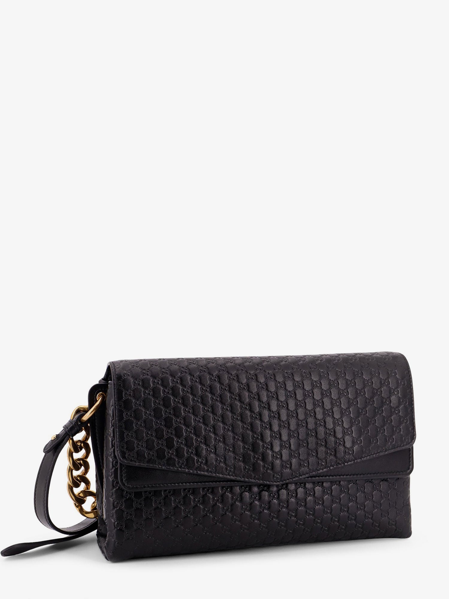Gucci Women Leather Crossbody Bag With Embossed Gg Motif