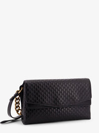 Gucci Women Leather Crossbody Bag With Embossed Gg Motif