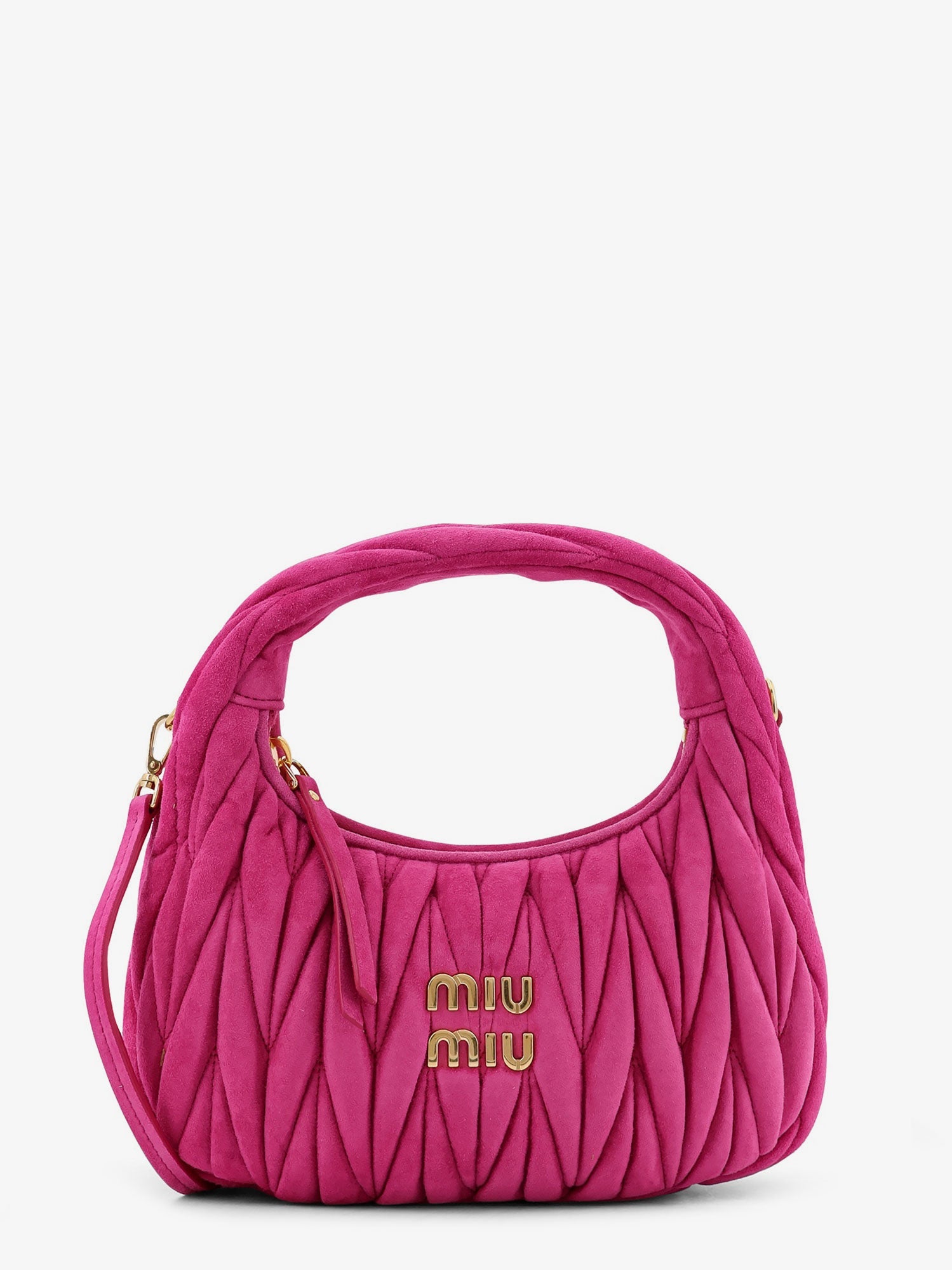 Miu Miu Women Wander Matelasse Suede Shoulder Bag