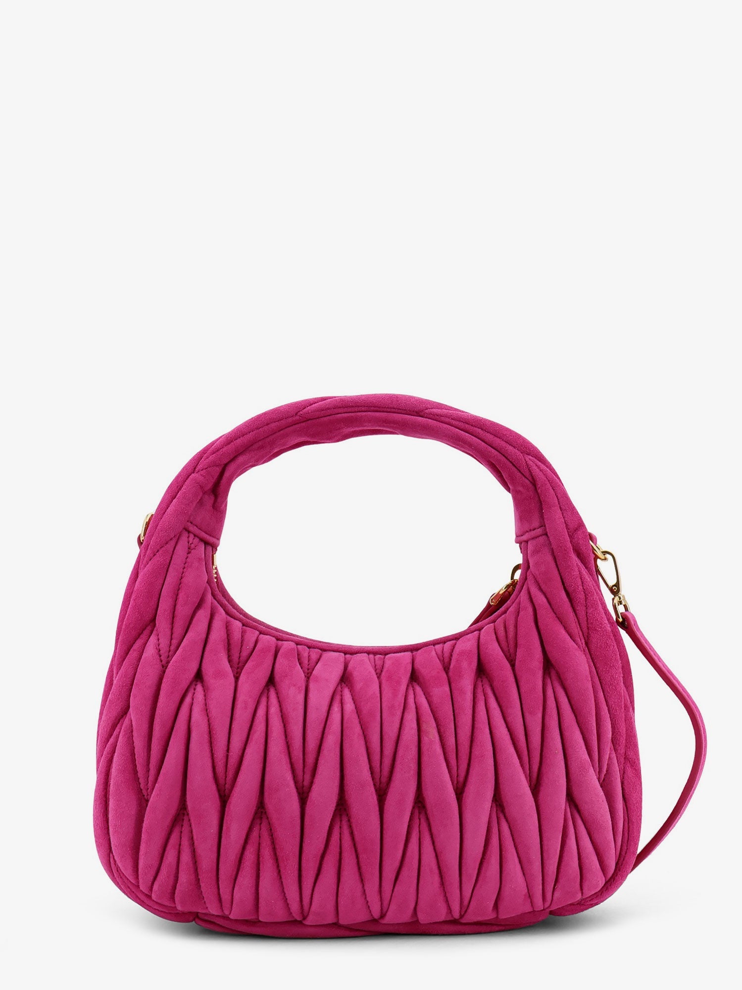 Miu Miu Women Wander Matelasse Suede Shoulder Bag