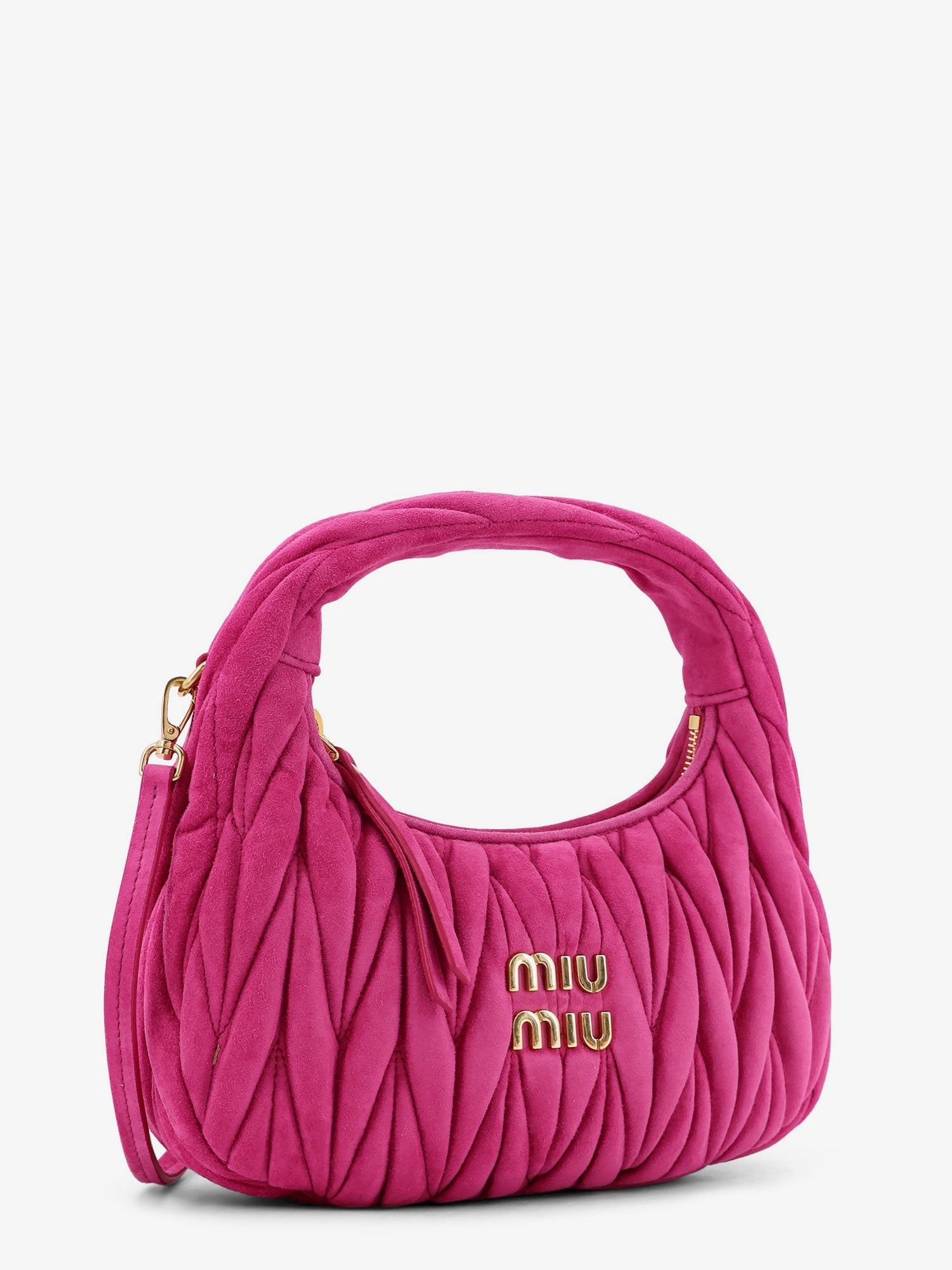 Miu Miu Women Wander Matelasse Suede Shoulder Bag