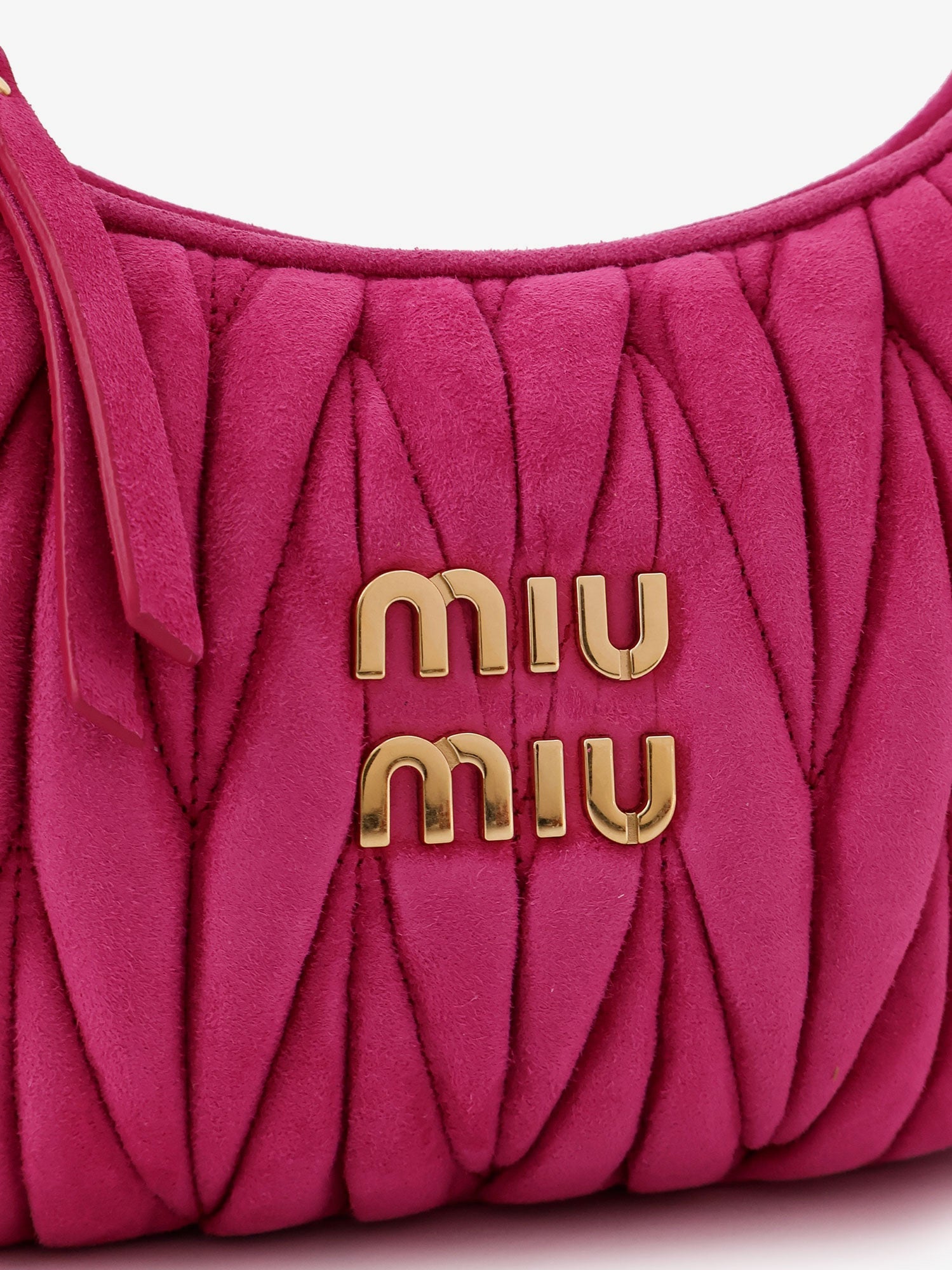 Miu Miu Women Wander Matelasse Suede Shoulder Bag