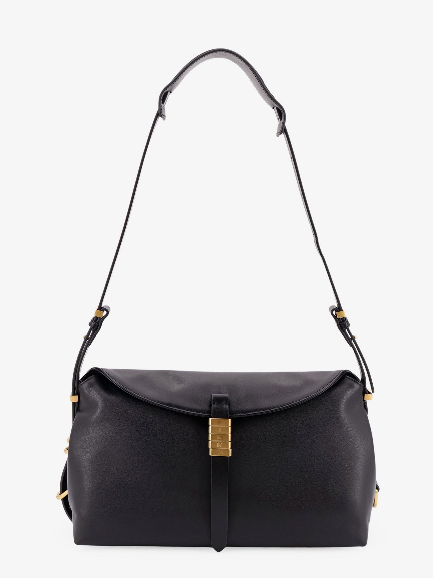 PINKO Pinko Women Leather Shoulder Bag With Metal Detail With Engraved Logo