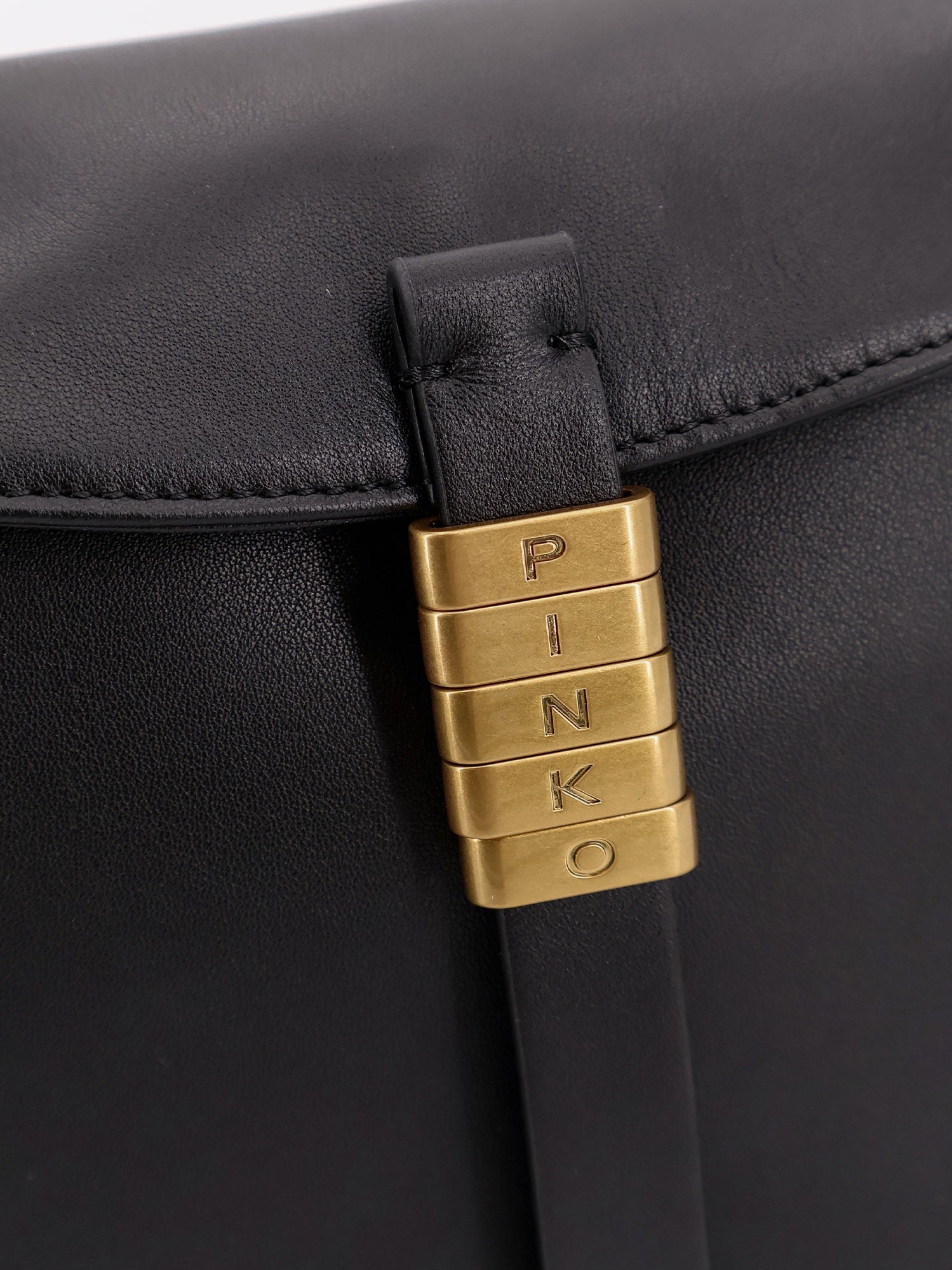 PINKO Pinko Women Leather Shoulder Bag With Metal Detail With Engraved Logo