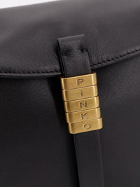 PINKO Pinko Women Leather Shoulder Bag With Metal Detail With Engraved Logo