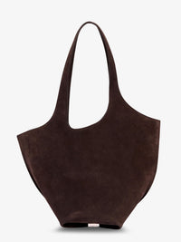 The Attico Women La Scoop Suede Shoulder Bag
