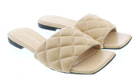 Store Return Ventutto Sand Quilted Flat Slide Leather Slipper-6
