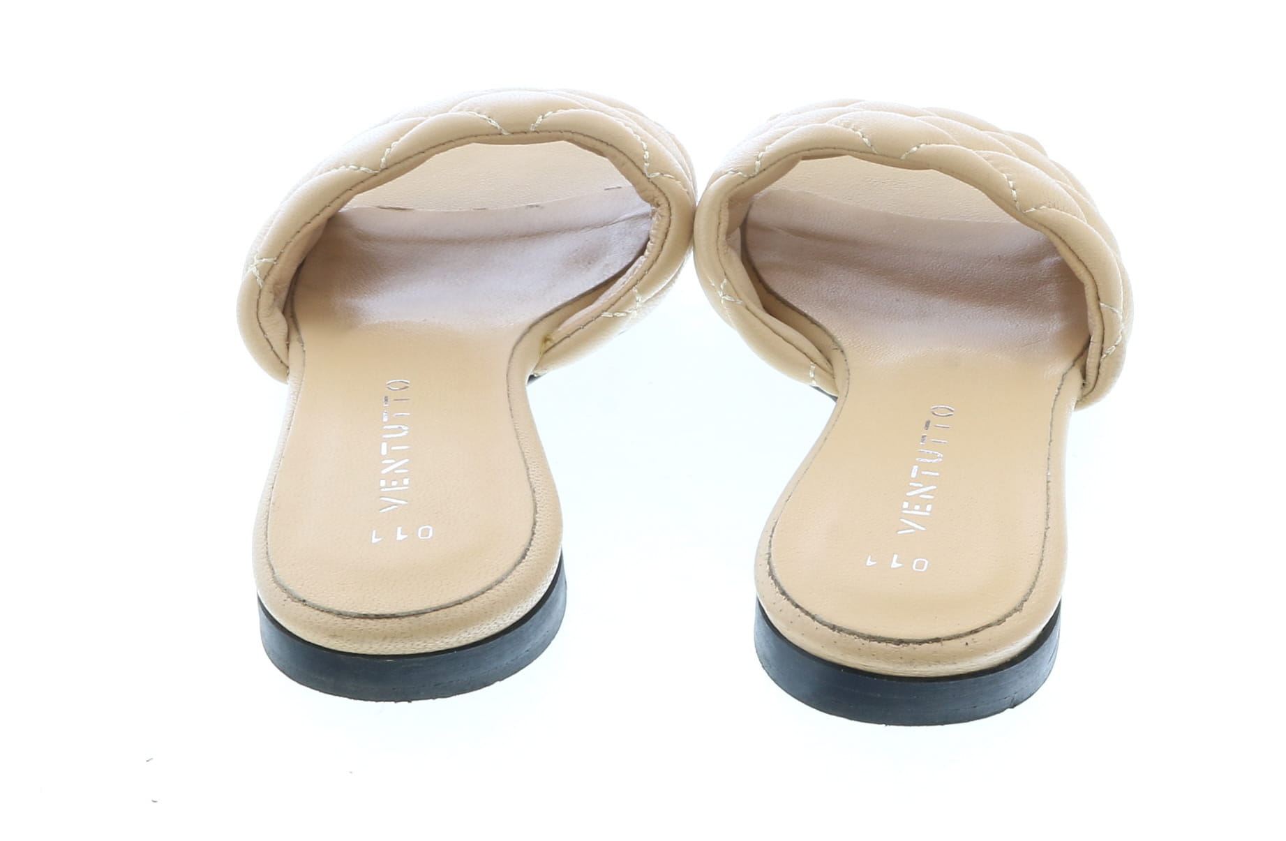 Store Return Ventutto Sand Quilted Flat Slide Leather Slipper-6