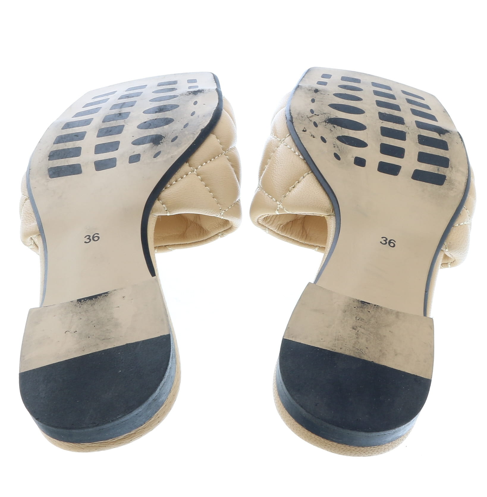 Store Return Ventutto Sand Quilted Flat Slide Leather Slipper-6