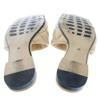 Store Return Ventutto Sand Quilted Flat Slide Leather Slipper-6