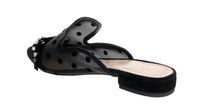 Ventutto Black Mesh Ballerina Flat Mule-