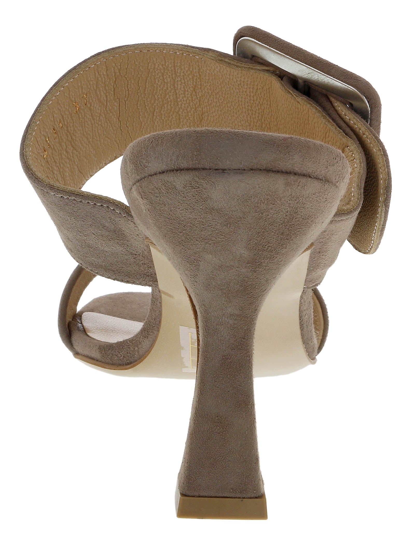 Ventutto Mink Wide Buckle High Heel Slide-