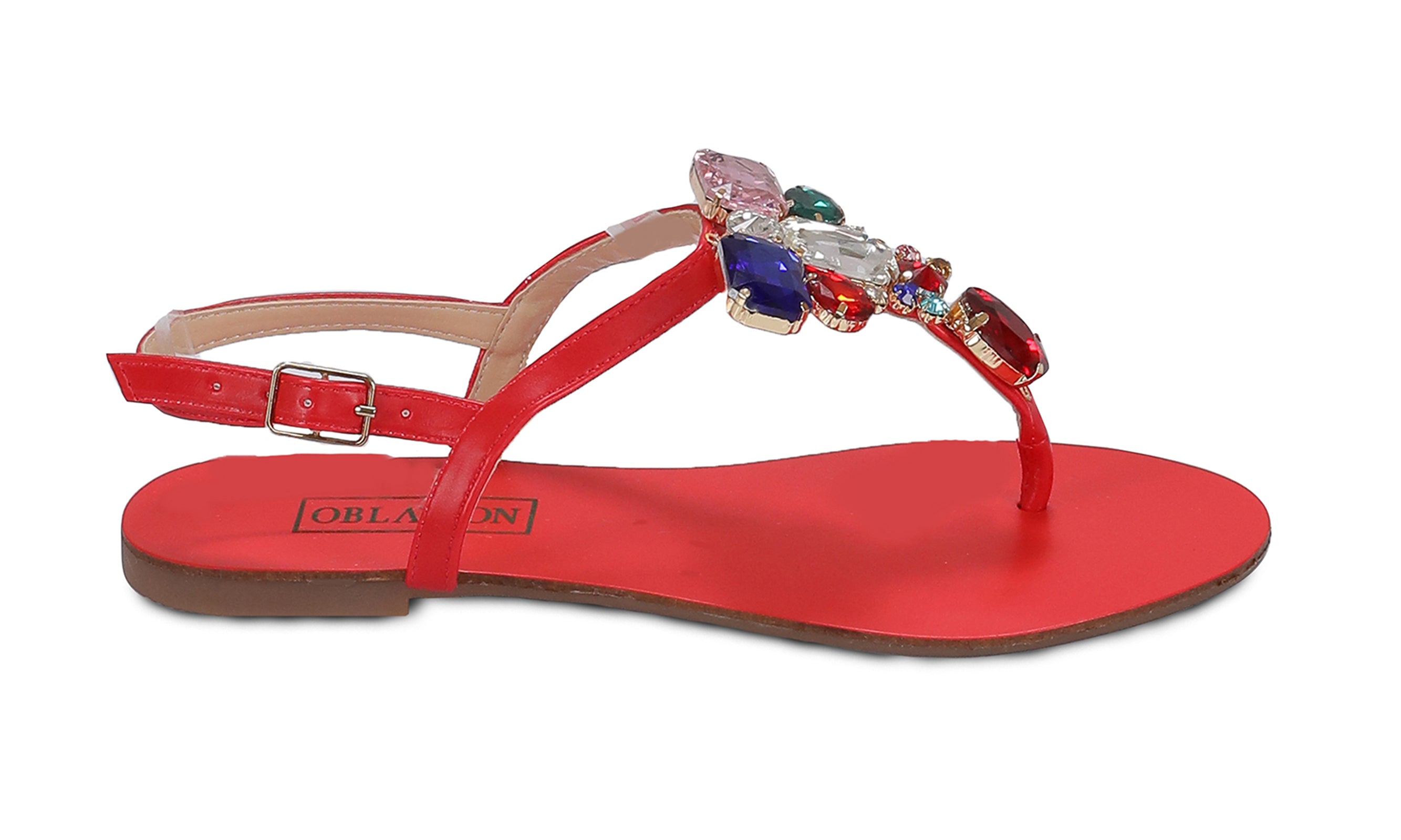 Ventutto Rio Crystal Cluster T-Strap Sandal