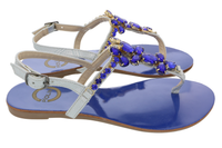 Ventutto Rio Star Blue Crystal Cluster T-Strap Sandal