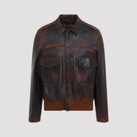 GOLDEN GOOSE Golden Goose Leather Bomber Jacket Men