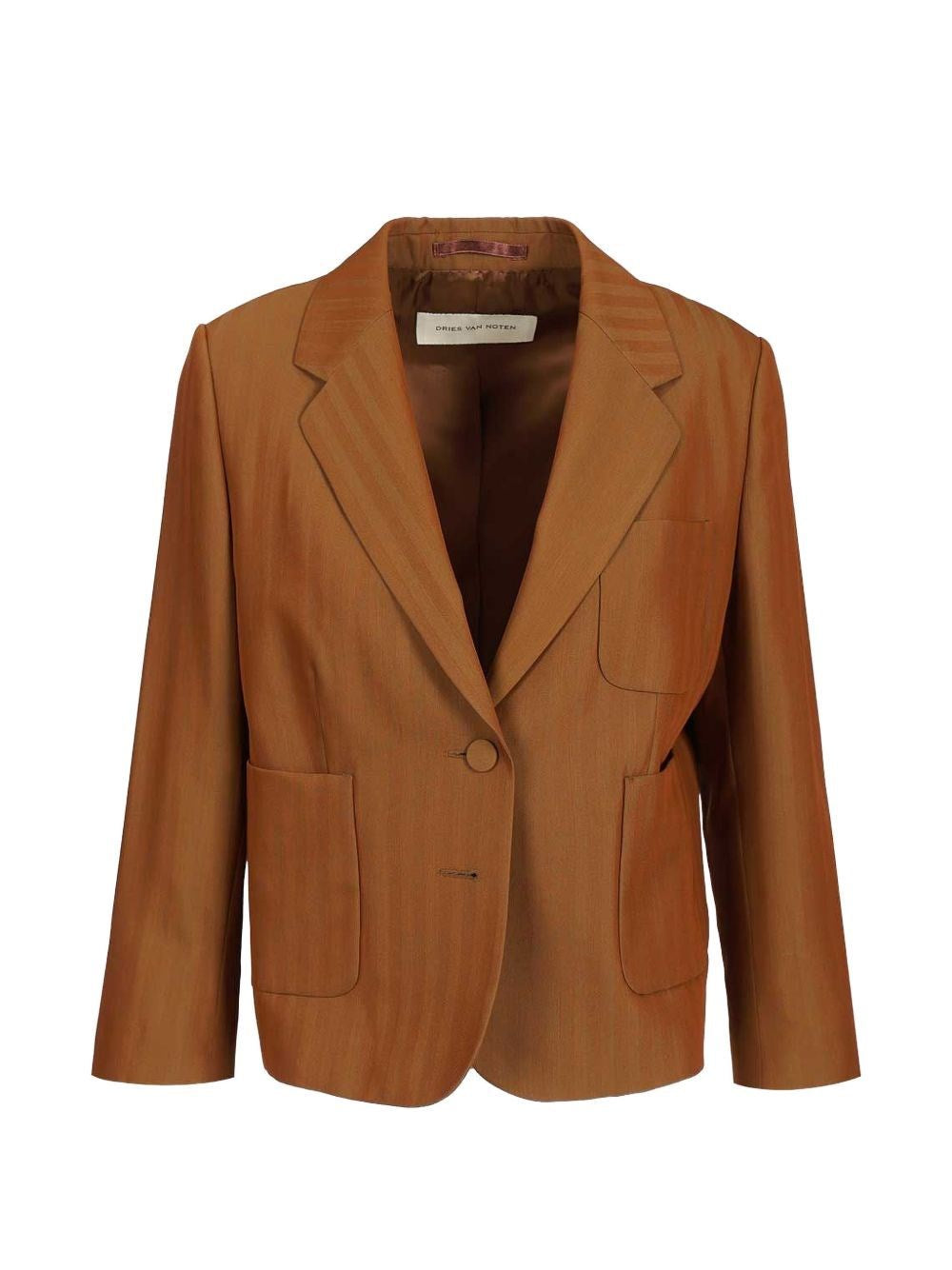 Dries Van Noten Women Short Striped Wool Twill Blazer