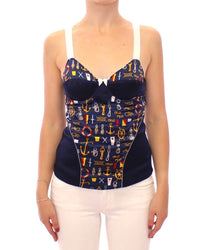 Dolce & Gabbana Blue Sailor Motive Tank Women's Top