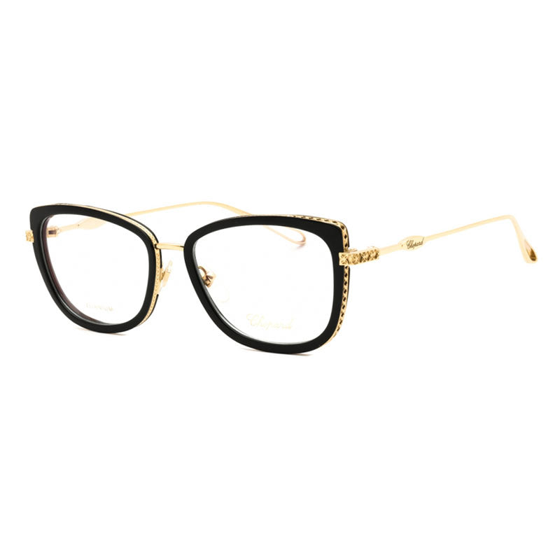 Chopard Eyeglasses Cat Eye Full Rim, Rose Gold Frame and Clear Demo Lenses Lens VCH256M0300