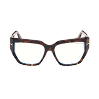 Tom Ford Eyeglasses Square Full Rim, Shiny Black Frame and Clear/Blue-Light Block Lenses Lens FT5951-B001