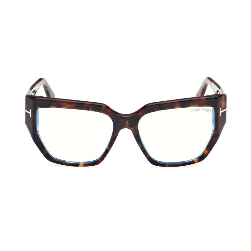 Tom Ford Eyeglasses Square Full Rim, Shiny Black Frame and Clear/Blue-Light Block Lenses Lens FT5951-B001