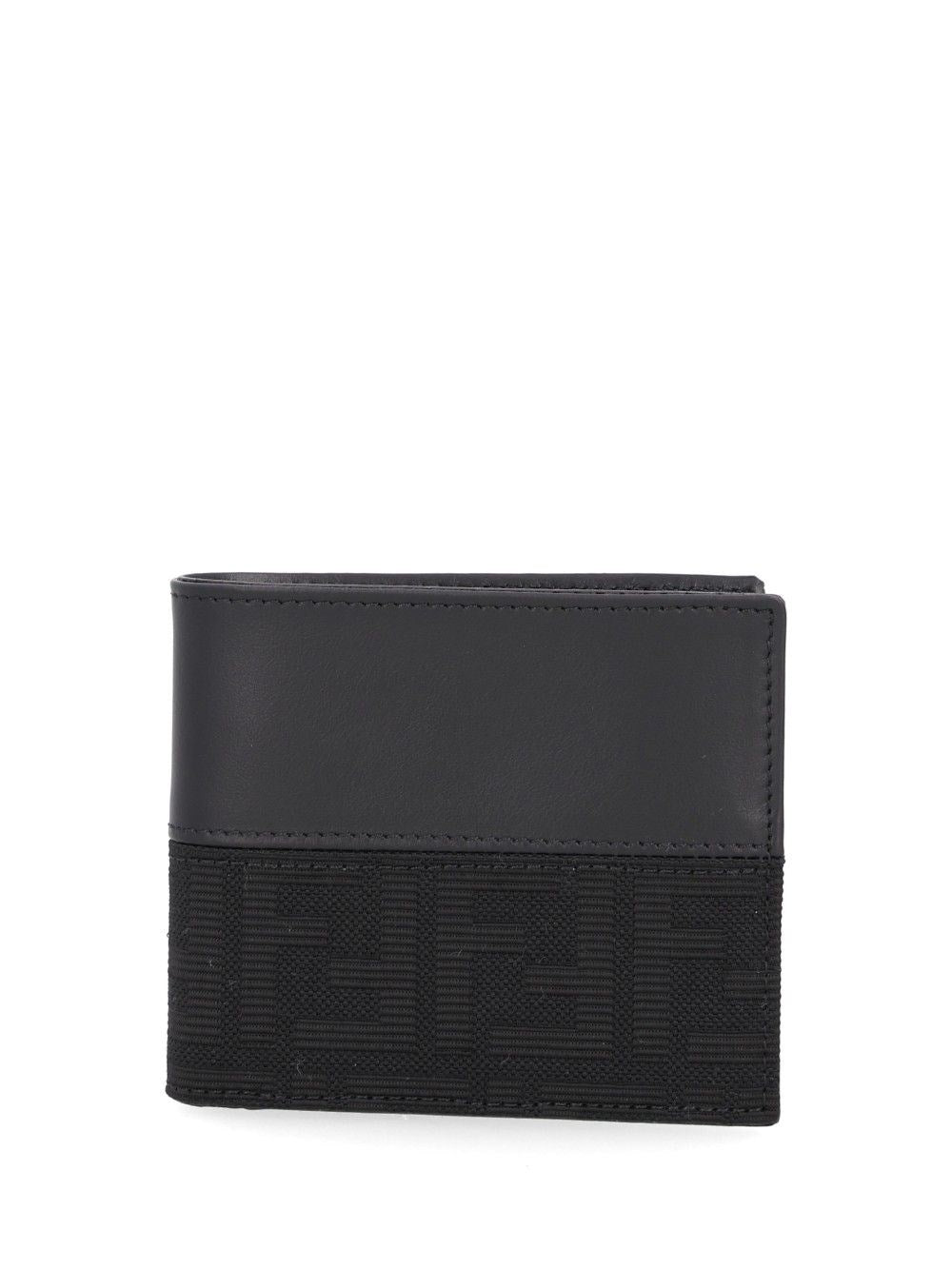 Fendi Fendi Men Leather Bi-Fold Wallet With Ff Motif