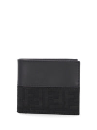Fendi Fendi Men Leather Bi-Fold Wallet With Ff Motif