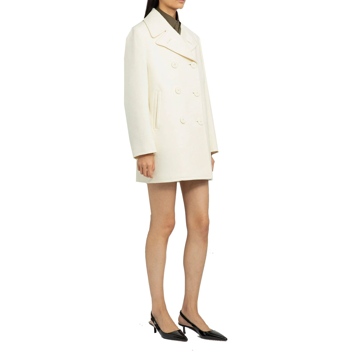 Prada Prada Double-Breasted Wool Coat Women