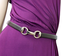 Gucci Gucci Women's Purple Rayon Runway Dress with Leather Belt