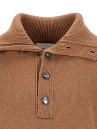 Ami Ami Women Wool Sweater With Buttoned Collar