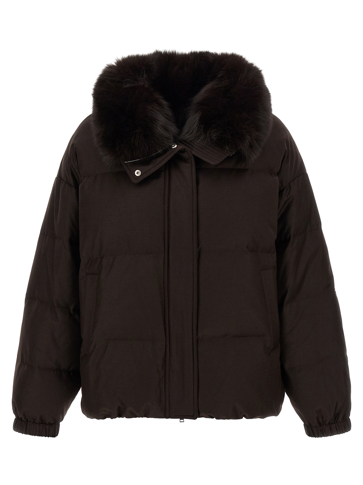 Yves Salomon Women Flannel Down Jacket With Mittens