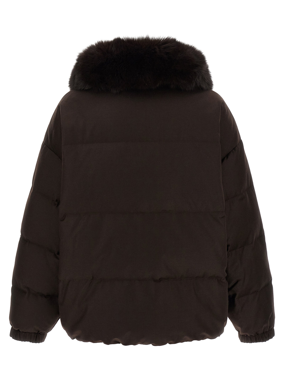 Yves Salomon Women Flannel Down Jacket With Mittens