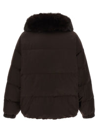 Yves Salomon Women Flannel Down Jacket With Mittens