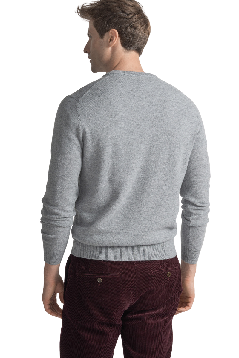 Moorer Cantonimll Long Sleeve V Neck Sweater Grigio