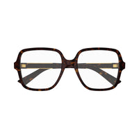Gucci Eyeglasses Square Full Rim, Havana Frame and Clear Demo Lens Lens GG1193OA002