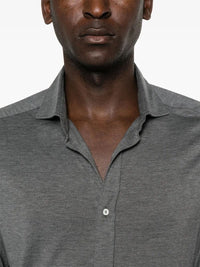 Brunello Cucinelli Men Jersey Shirt With Spread Collar