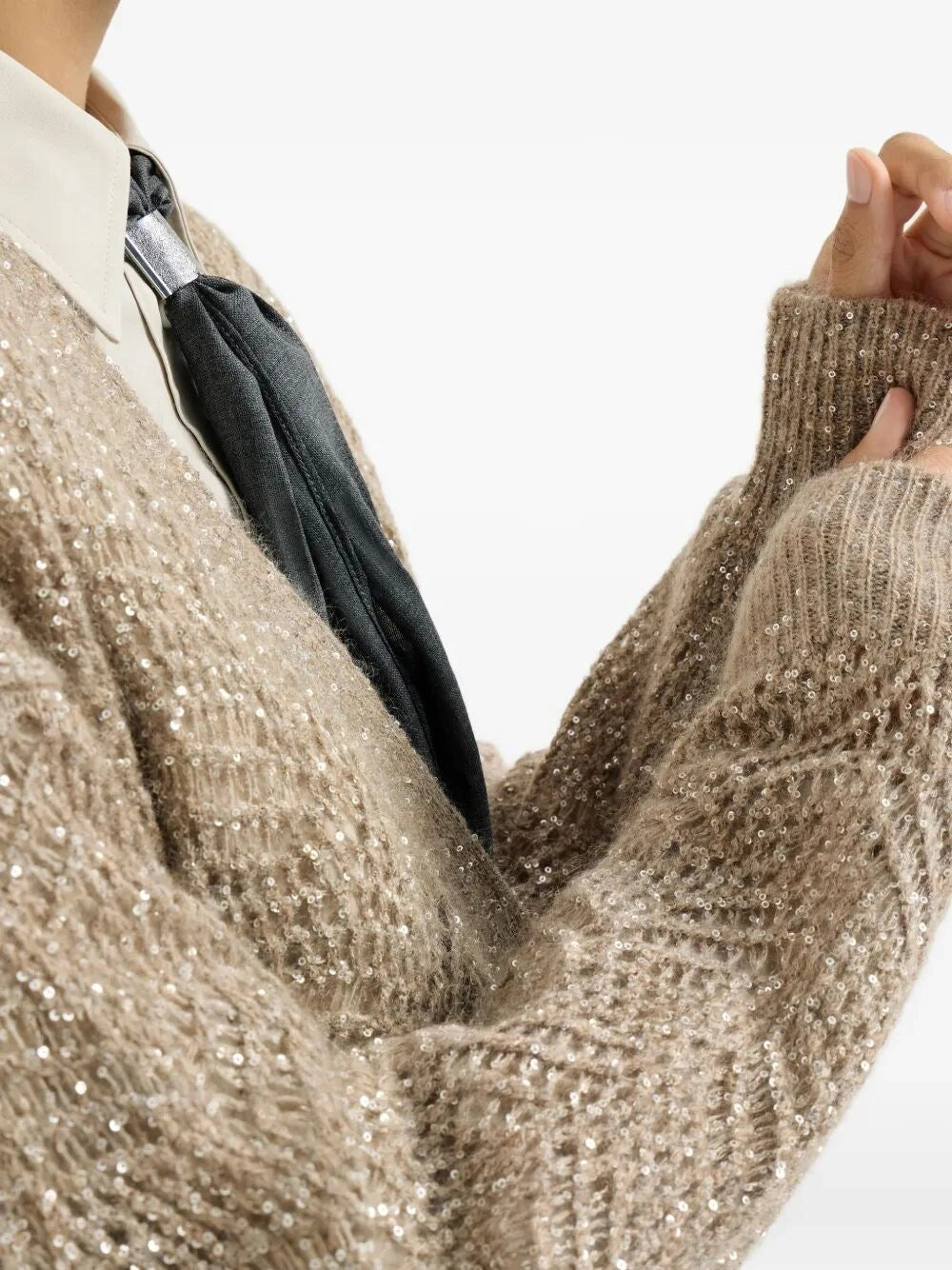 Brunello cucinelli Brunello Cucinelli Women Cardigan Dazzling Abstract Leaf