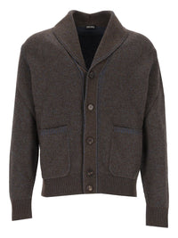Zegna Men Cashmere-Blend Shawl-Collar Cardigan
