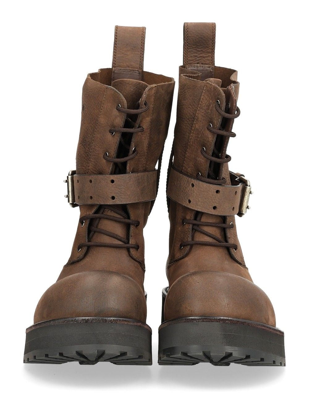 Balenciaga Balenciaga Men Venom Lace-Up Leather Ankle Boot