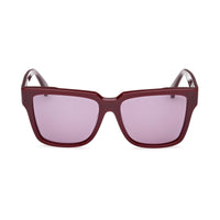 Max Mara Max Mara Sunglasses Square Full Rim, Shiny Bordeaux Frame and Violet Lens MM007869Y