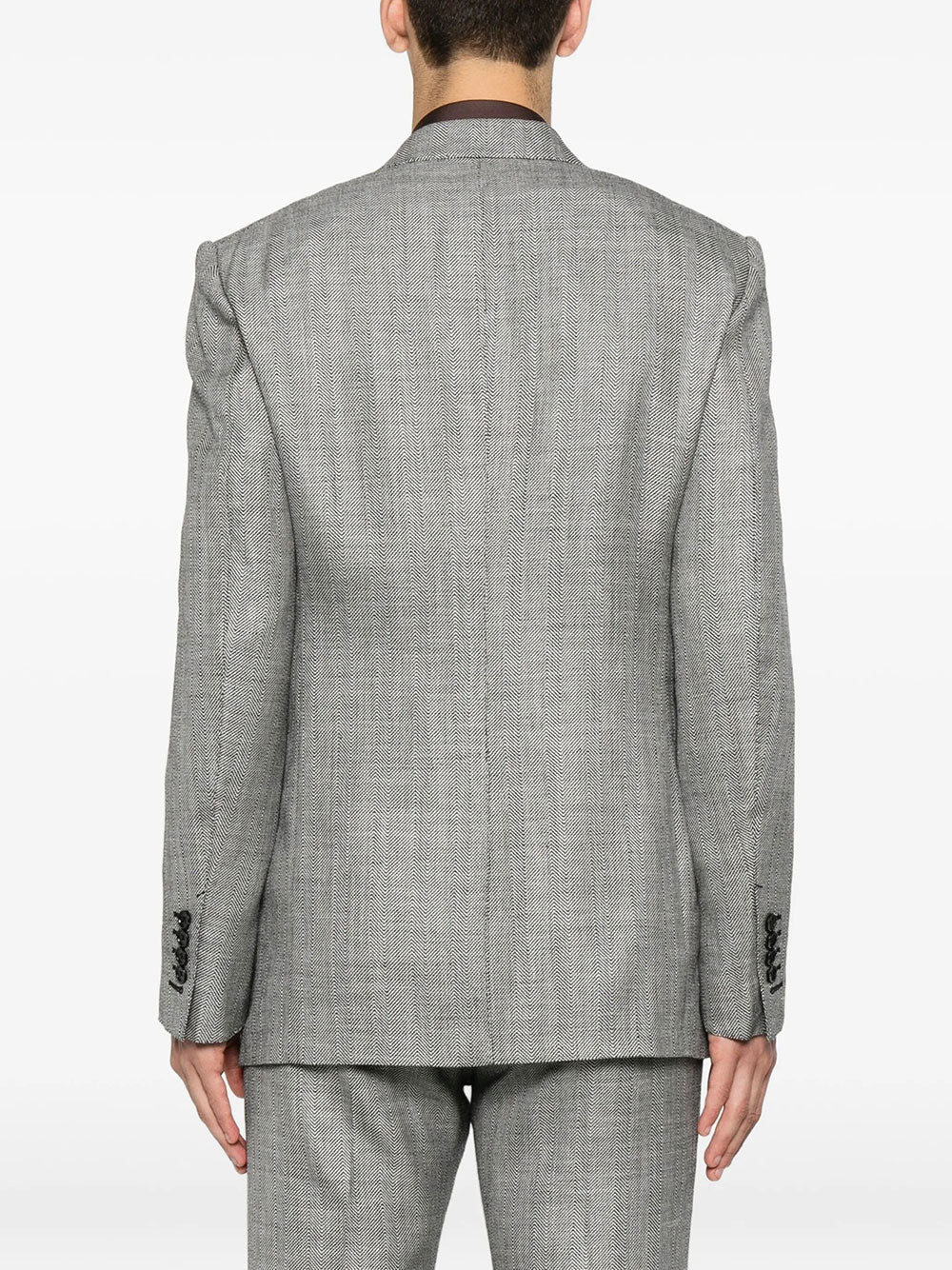 Tom Ford Men Herringbone-Pattern Wool Blend Blazer