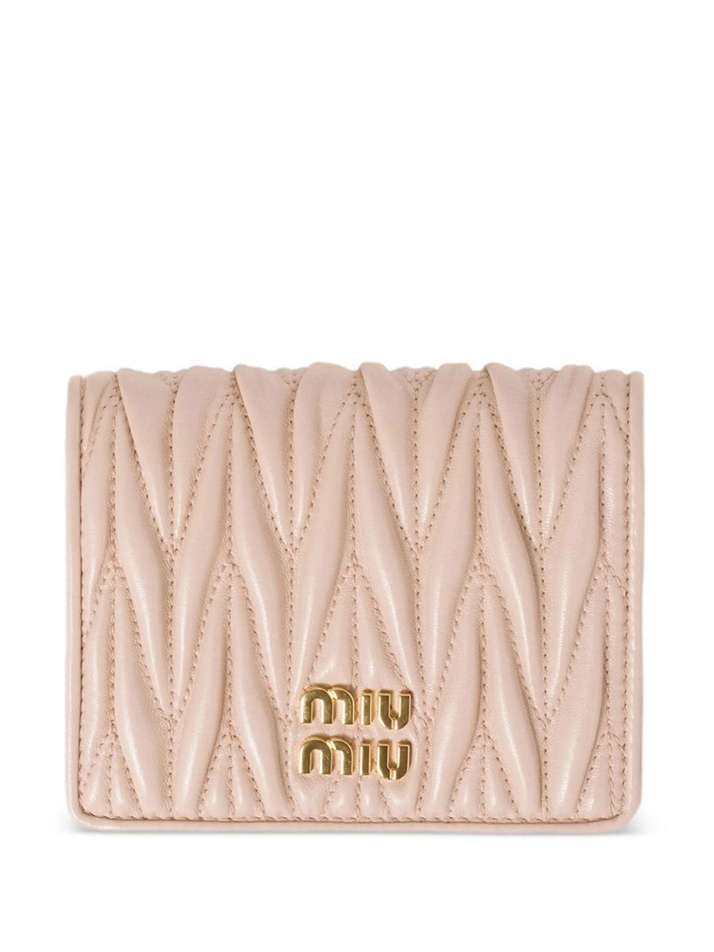 MIUMIU Small Matelassé Nappa Leather Wallet With Snap Closure Women