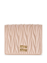 MIUMIU Small Matelassé Nappa Leather Wallet With Snap Closure Women